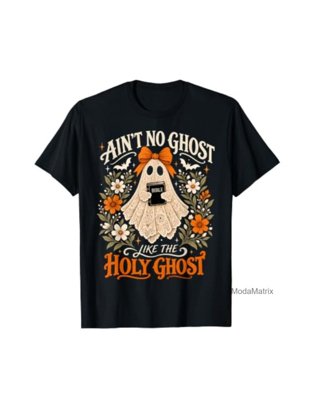 Christian Floral Ghost Halloween T-Shirt Classic Fit